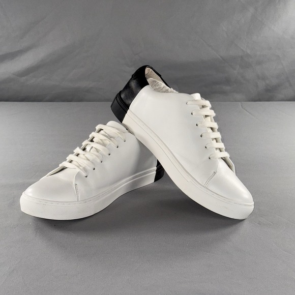 Shoes - THEY New York White And Black Leather Sneakers Size 37 Handmade